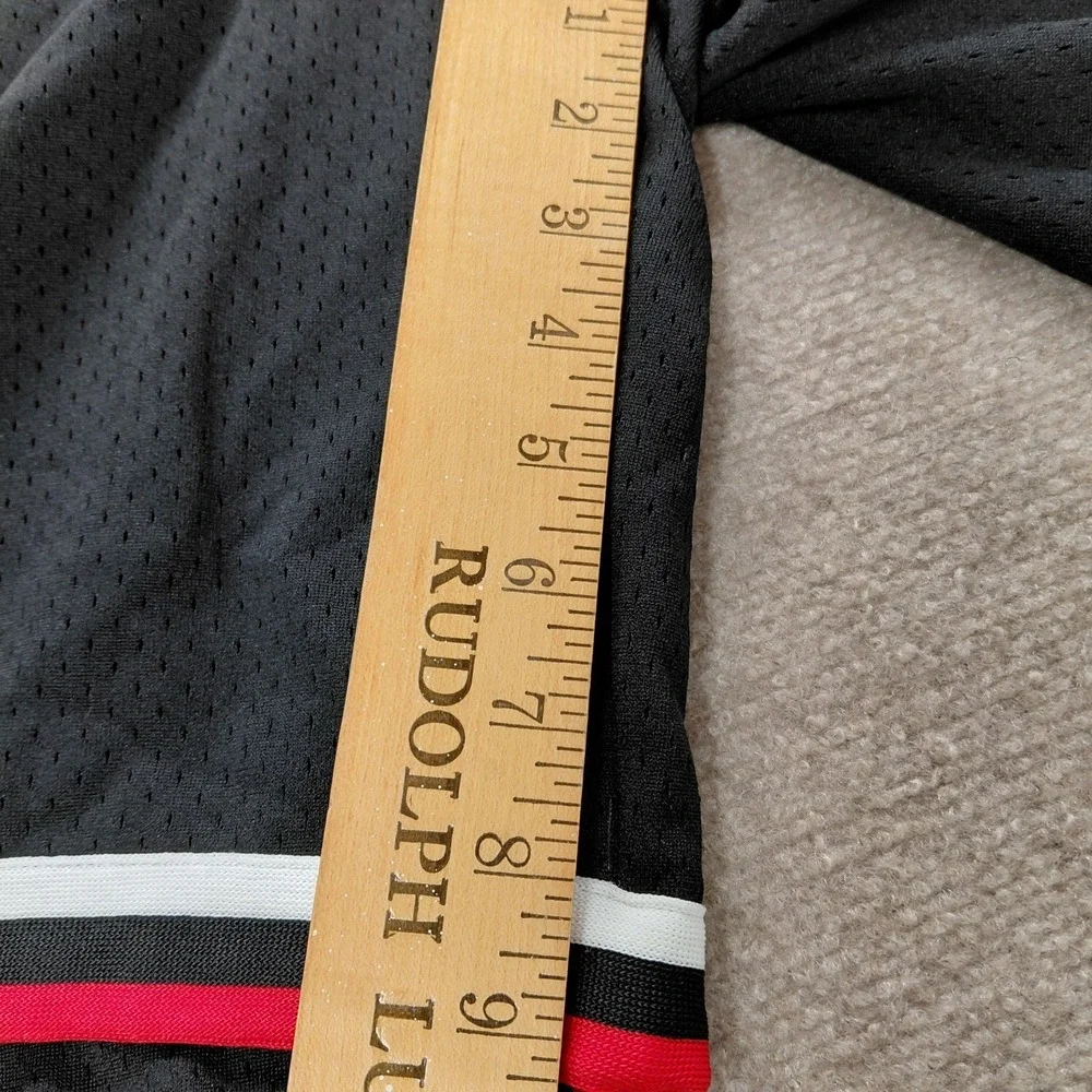 CSG Basketball Shorts Black Mesh Red White Striped Waistband Athletic Gym 3XL